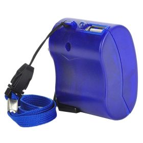 USB Hand Crank Phone Charger Manual Outdoor Hiking Camping Emergency Generator Camping Travel Charger Outdoor Survival Tools (Color: Blue)